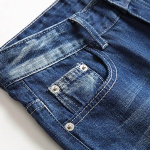 กางเกงขาสั้นผ้ายีนส์ฤดูร้อนของผู้ชายกางเกงขาสั้นผ้ายีนส์ขากว้างสีน้ำเงินแฟชั่นสตรีทสบายๆทุกวันพอดีหลวมและสบาย - Product Image 6