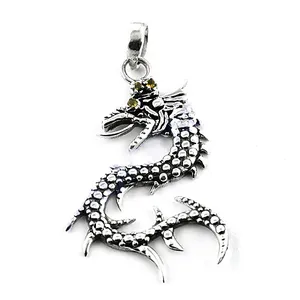 ART PALACE Colgante de Dragón Plateado para Hombre, Collar Único de Plata de Ley con Baño de Rodio y Piedra Natural, Regalo de Aniversario - Product Image 3