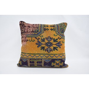 28x28 pouces multicolore bohème Patchwork laine Kantha oreiller brodé Floral Vintage imprimé coussin décoratif tissé Technique - Product Image 1