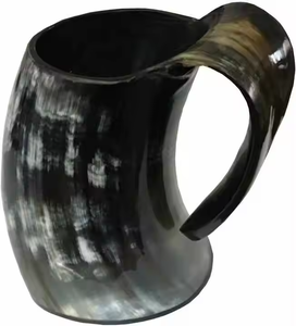 Meilleur prix, mug en corne de buffle de style viking, à thème animal, écologique, corne polie, motif de dessin animé, fête - Product Image 4