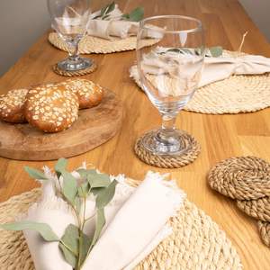 Posavasos de algas marinas naturales hechos a mano, decoración rústica ecológica para el hogar, posavasos de estilo único, Material de ratán - Product Image 6