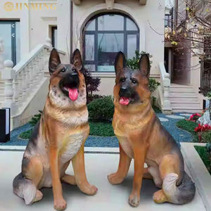 Grote Levensgrote Hars Ambachten Duitse Herdershond Standbeelden Glasvezel Versterkte Kunststof Voor Huis-En Tuindecoratie - Product Image 1