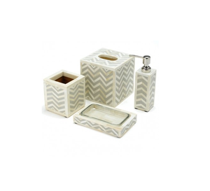 Lot de 4 pièces de salle de bain en résine de qualité supérieure pour distributeur de savon, panier à déchets, boîte à mouchoirs, porte-shampoing, meilleure vente - Product Image 3