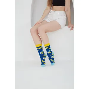 Blue Banana Floral Patterned <b>Silk</b> <b>Socks</b> Colorful and Breathable with Custom Logo One Size Fits All Seasons for Daily Use - Product Image 2