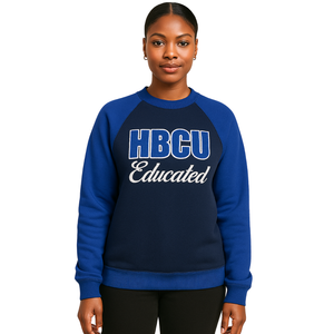 HBCU éduqué bleu marine manches raglan sweat Chenille broderie grecque sororité divine9 collégiale fierté Logo personnalisé pull - Product Image 1