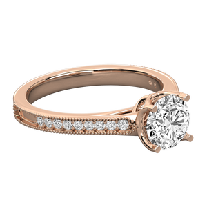 18K Gold Solitaire Ring for Ladies with Lab Grown Diamond - Product Image 3