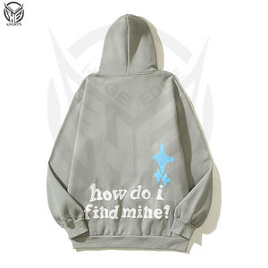 OEM Sweat-shirt à capuche épais en coton molletonné personnalisé 3D surdimensionné avec impression de cornes Sweat-shirt d'hiver pour hommes - Product Image 4