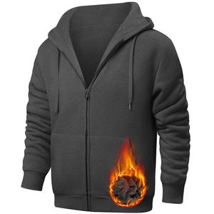 Sweat à capuche épais et lourd sweat à fermeture éclair sweat à capuche pour homme de haute qualité motif de logo personnalisé sweats à capuche unis vierges livraison DDP - Product Image 3