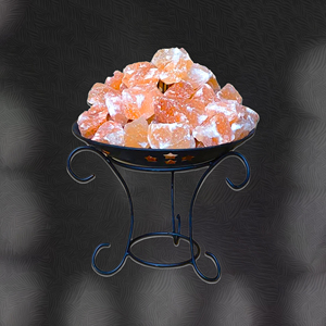 Cesta de hierro de sal del Himalaya de la mejor venta, Lámpara decorativa, formas únicas de trozos, tazón de estilo lleno de amor, artesanías naturales - Product Image 5