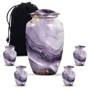 Urne funéraire en métal pour cendres humaines adultes, conteneur commémoratif en aluminium pour approvisionnement en vrac - Product Image 1