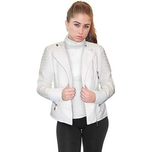 Veste matelassée en cuir véritable souple - Product Image 1