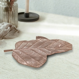 ถาดใส่ขนมหวานคัพเค้กอลูมิเนียมหล่อสไตล์ใบไม้ที่ทันสมัยสำหรับร้านอาหารโรงแรมและของตกแต่งบ้าน - Product Image 2