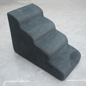 Hochelastische Schwamm-Hundetreppe mit Rutschfester Oberfläche, 4-Stufige Haustiertreppe für Hohe Betten und Sofas, Luxuriöser Stil mit Tiermuster für Kleine Räume - Product Image 4