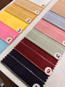 Tissu à rayures en poly coton de qualité supérieure Textile à rayures en poly coton doux au toucher Tissu d'armure à rayures en poly coton durable - Product Image 4