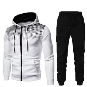 100% coton haute qualité prix de gros hommes deux pièces ensemble jogging Logo personnalisé mode sport fermeture éclair survêtement - Product Image 6
