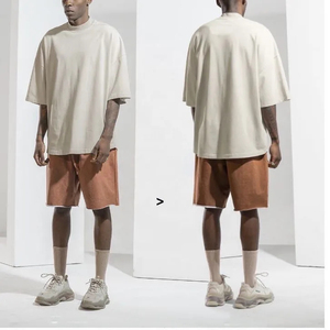 3D Puff impresión orgánica 100% algodón bordado gráfico liso camiseta venta al por mayor ropa para hombre de gran tamaño peso pesado personalizado - Product Image 4