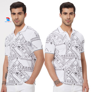Camiseta de manga corta de secado rápido para hombre, polo, camisetas de golf, estampado personalizado, diseño de cuello vuelto, sublimación deportiva en tela de punto - Product Image 1