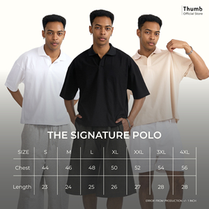 Oversized Signature for Polo Shirt-Anti-Wrinkle Oxford Fabric Solid Embroidered Logo Long Length Sizes XL-6XL - Product Image 2