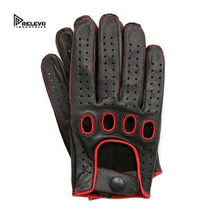 Premium leather <b>motorcycle</b> racing gloves with touchscreen support breathable comfort and strong <b>grip</b> stylish riding - Product Image 2