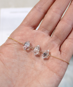 Collar de cadena de plata 925 con diamantes de imitación, Gargantilla minimalista con cristales delicados, hecho a mano - Product Image 3