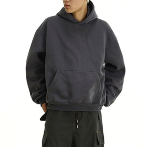 Alta calidad de los hombres de ajuste holgado con capucha de algodón grueso polar estilo holgado ropa informal al por mayor - Product Image 6