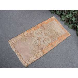 พรมวินเทจ ขนาดเล็ก 1.5x2.8 ฟุต พรมตุรกี พรมขนสัตว์สีเขียวสไตล์ตะวันตกเฉียงใต้ - Product Image 2