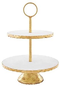 Support à gâteau décoratif en métal et bois de style luxueux, base décorative, support à gâteau nickelé avec dessus en bois, prix bas, service à gâteau - Product Image 5