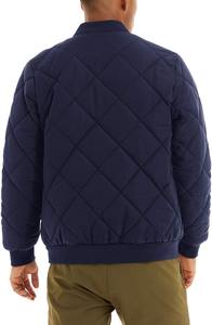 Veste polaire décontractée et confortable pour hommes avec motif diamant Manteau zippé de couleur unie, chaud, col montant, vêtements d'extérieur automne-hiver Bomber - Product Image 3