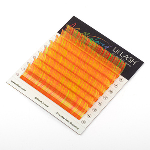 0.03 0.05 0.07 extensions de cils en soie colorées faites à la main ensembles d'extension de cils colorés mélangés diverses couleurs produits de cils en gros - Product Image 1