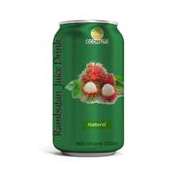 Jus de purée naturelle aromatisé au ramboutan, boisson aux fruits tropicaux, fournisseur vietnamien, boisson en canette normale 330 ml, 100 % pur