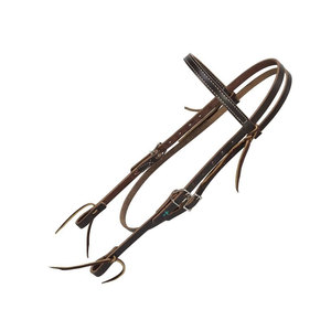 Headstall en cuir Latigo noir de qualité supérieure réglable Western Bridle Headstall Chevaux Culottes Flexible Tack Gear Heavy Duty - Product Image 6