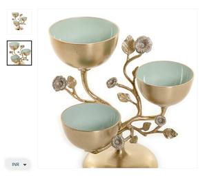 Belle cuvette décorative Pièce maîtresse de table de luxe exquise Accent de maison élégant pour salle à manger ou salon - Product Image 1