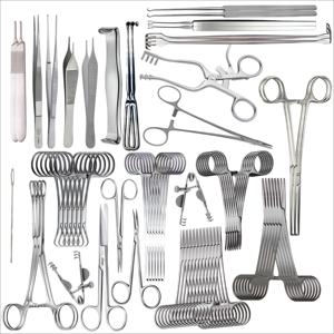 Ensemble d'instruments de réparation manuels en acier inoxydable de haute qualité, certifié CE, classe I ISO13485, 63 pièces, pour chirurgie générale - Product Image 2