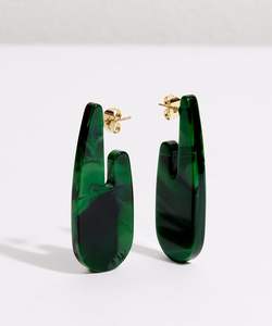 Pendientes colgantes con incrustaciones de resina para mujer, aretes llamativos, joyería de moda - Product Image 1