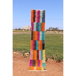 Tapis abstrait marocain moderne fait à la main Style bohème anti-dérapant lavable laine polyester soie matériel pour la prière à domicile - Product Image 1