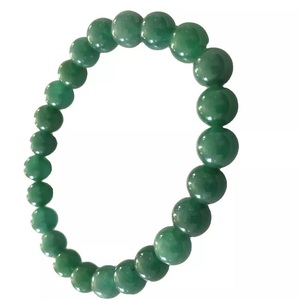 Pulsera de cuentas redondas de Aventurina verde para hombre y mujer, brazalete de piedras preciosas naturales curativas - Product Image 1