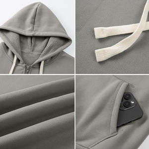 Sudadera con cremallera de algodón de peso pesado personalizada para hombre, ropa de calle de invierno con cremallera y capucha, sudaderas con capucha de talla grande, fabricante directo - Product Image 3