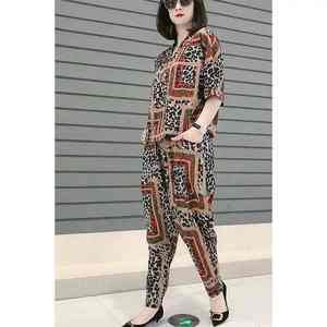 NOVEDAD DE VERANO 2025, chándal informal de talla grande para mujer, Tops y pantalones holgados transpirables, conjunto de dos piezas teñido - Product Image 6