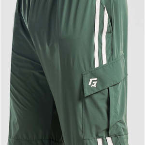 Pantalon cargo ample à taille basse en tissu de laine pour homme avec logo personnalisé, rayures et fermetures éclair décoratives disponibles, vert, tailles XL à 6XL - Product Image 5
