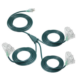 Divisor de Energía de 1 a 9 Vías, Receptáculo Triple de 3 Vías, Cable de Alimentación Eléctrico de Alta Resistencia con Cable Verde SJTW - Product Image 2