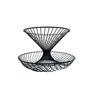 <b>Large</b> scroll iron fruit <b>basket</b> with hand-bent metalwork antique-style finished and two spacious tiers for fresh produce - Product Image 6