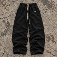 Pantalon de jogging large à logo personnalisé, de haute qualité, pour hommes, en coton, style streetwear, en molleton