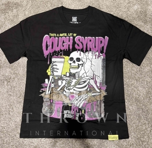 เสื้อยืดพิมพ์ลายคุณภาพสูง ขนาดใหญ่พิเศษ น้ำหนัก 300 กรัม สีขาว ลายยาแก้ไอ Awful Lot Cough Syrup ราคาถูกสุดๆ เสื้อยืดผู้ชาย - Product Image 2