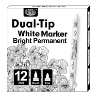Ensemble de stylos de calligraphie à encre noire et blanche Guangna, marqueurs artistiques avec pointe pinceau et pointes flexibles, stylo en plastique