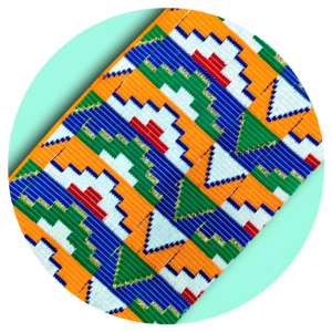 Tissu de conception ethnique, vêtement traditionnel, largeur 51 pouces, tissage jacquard Kente, 100% coton, poids moyen 270, accessoires - Product Image 1