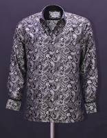 Camisa Casual de Hombre de Lujo Azul Rey a Cuadros con Doble Botonadura, Corte Ajustado, Manga Larga, Tela Premium con Sensación Satinada, 100% Antiarrugas
