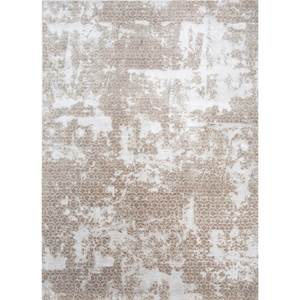 Alfombra Kavi Ivory de Lana y Seda de Bambú Anudada a Mano, Modelo Hidden Esk-462 con Patrón Abstracto, 10 mm de Grosor, Forma Rectangular para Dormitorio - Product Image 1