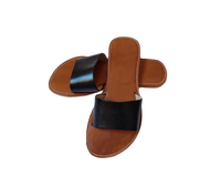 Sandales plates pour femmes en cuir véritable, style marocain, faites à la main, à enfiler, antidérapantes, de haute qualité