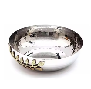 Cuenco de Metal decorativo de hoja de oro de Navidad de aluminio, cuenco de Metal antiguo de diseñador, cuencos de centro de mesa para servir, superventas - Product Image 4