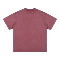 Tissu jersey polyester/coton de haute qualité, écologique, respirant et confortable, style vintage délavé, pour vêtements de loisirs, avec effet délavé sur le devant.